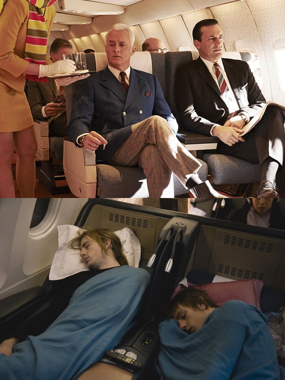 AIRPLANE PASSENGERS THEN AND NOW